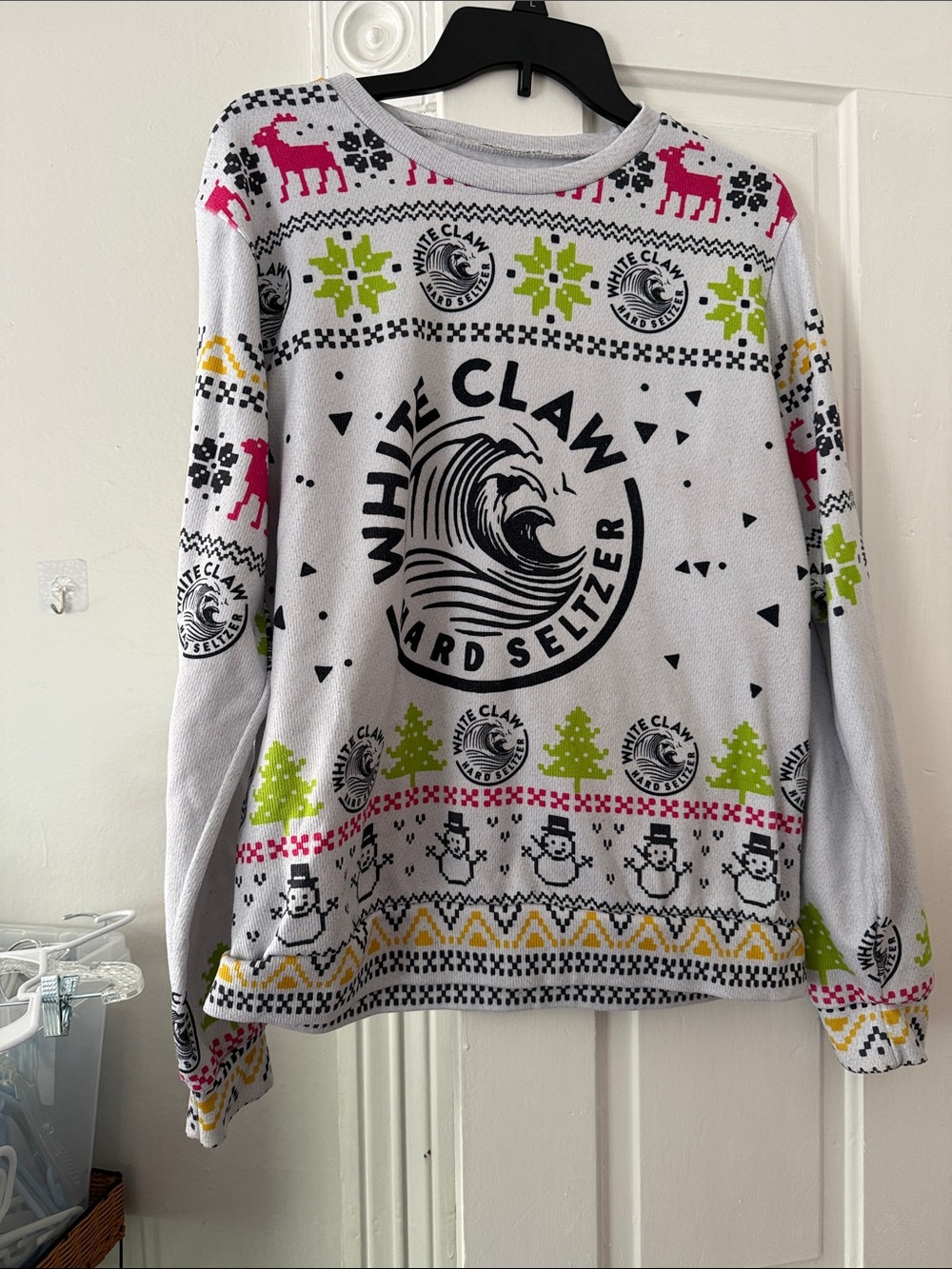 White Claw Hard Seltzer Logo Pullover - White with Black & Lime Accents